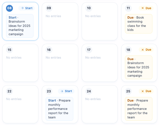 Plan your week with time-aware tasks